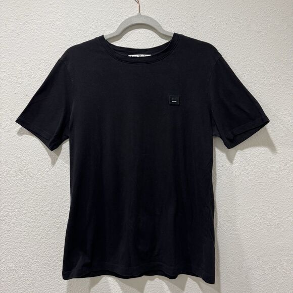 Acne Studios Nash Face Patch T Shirt Black Women’s Size Medium - Picture 2 of 7